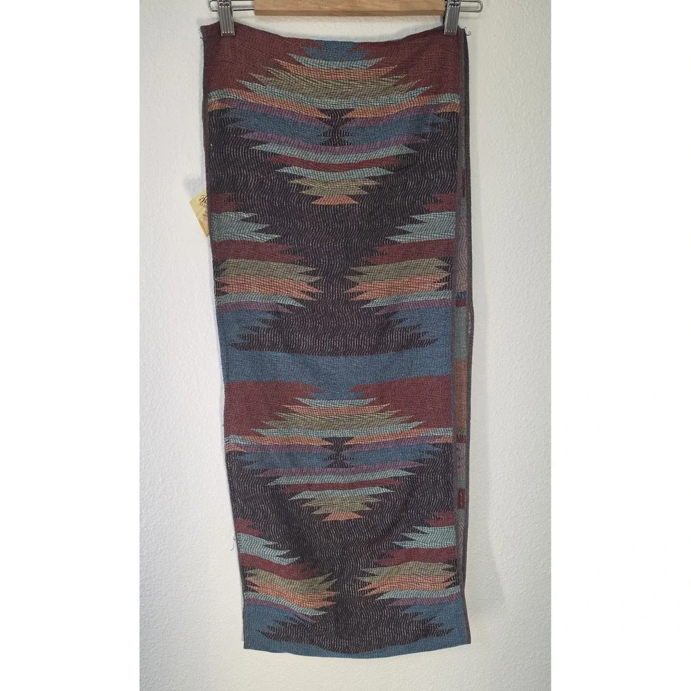 NWT Rapti Fashion Infinity Scarf Wool Silk Multicolor Geometric Boho Wrap Shawl